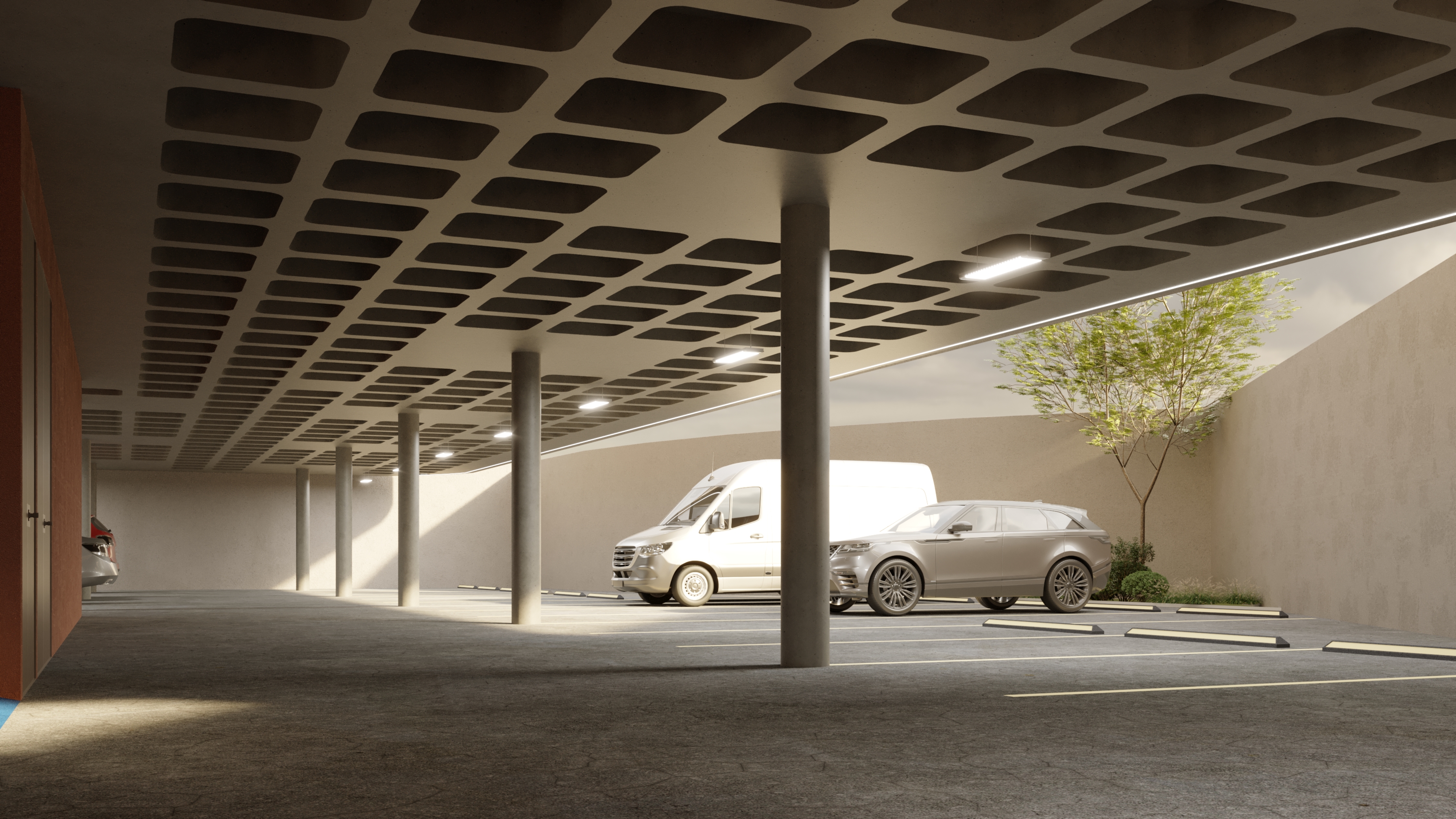 Render del acceso vehicular de MédicaNorte, zona norte de Chihuahua